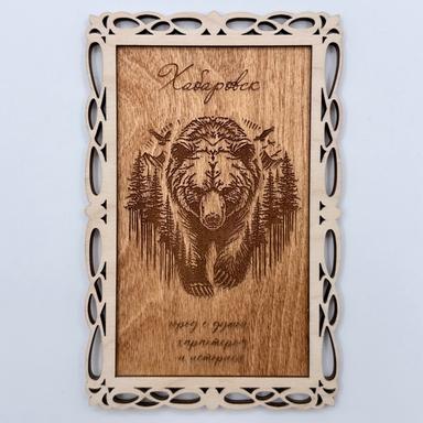 Панно "История про Хабаровск" размер 20x13 см на подставке